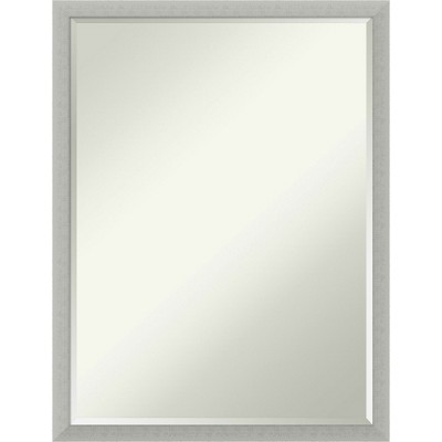 Amanti Art Silver Leaf Petite Bevel Wood Bathroom Wall Mirror 25.5 x 19.5 in.