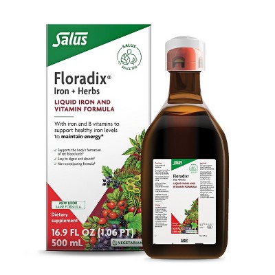 Floradix by Salus Iron & Herbs - Liquid Herbal Supplement for Energy Support* - Iron Supplement with Vitamin C & B Complex Vitamins