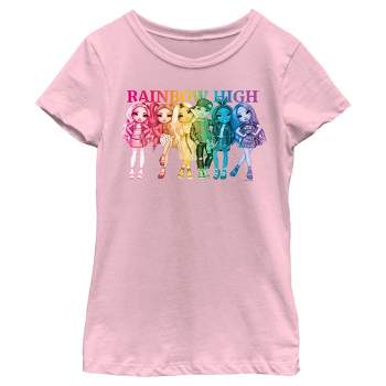 Girl's Rainbow High Colorful Group Shot T-Shirt