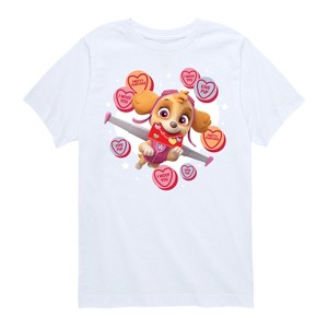 Boys' - Paw Patrol - Skye Conversation Hearts Short Sleeve Graphic T-Shirt - 1 of 4