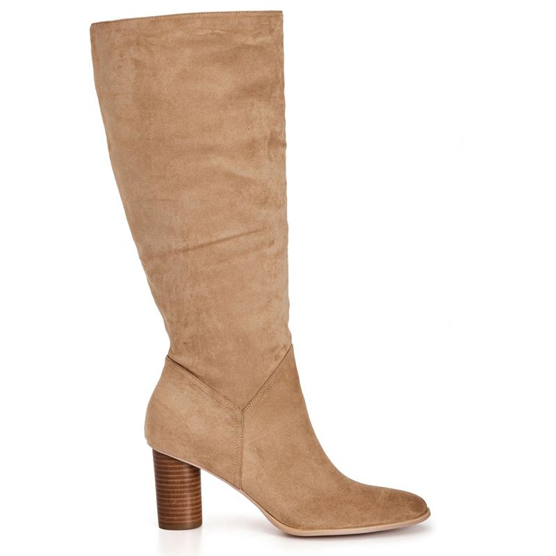 Women's Wide Fit Impact Knee Boot - Beige | CITY CHIC, 2 of 8
