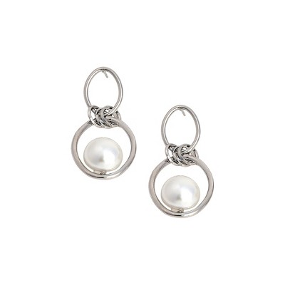 SOHI Women's Metallic Silver The Hanging Drop Earrings