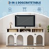 Garvee Double Dog Crate Furniture 71" Dog Kennel Furniture for 2 Medium Dogs, Heavy Duty Dogs Cage XL  with 3 Storage Shelves and 8 Adjustable Feet - 3 of 4