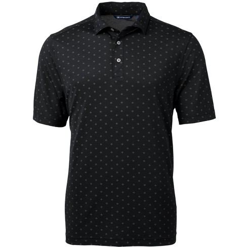 Cutter & Buck Virtue Eco Pique Tile Print Recycled Mens Polo - Black ...