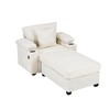 Vynxaria Modern Oversized Chair with Ottoman,Chenille Fabric Sofa Bed,Accent Chair Comfy Sofa with Cupholders,Apartment - 2 of 4