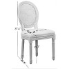 Nordlys Set of 2 Wooden Dining Chairs with Cane Backs and Fabric Seats Classic Style Dining Room - 4 of 4