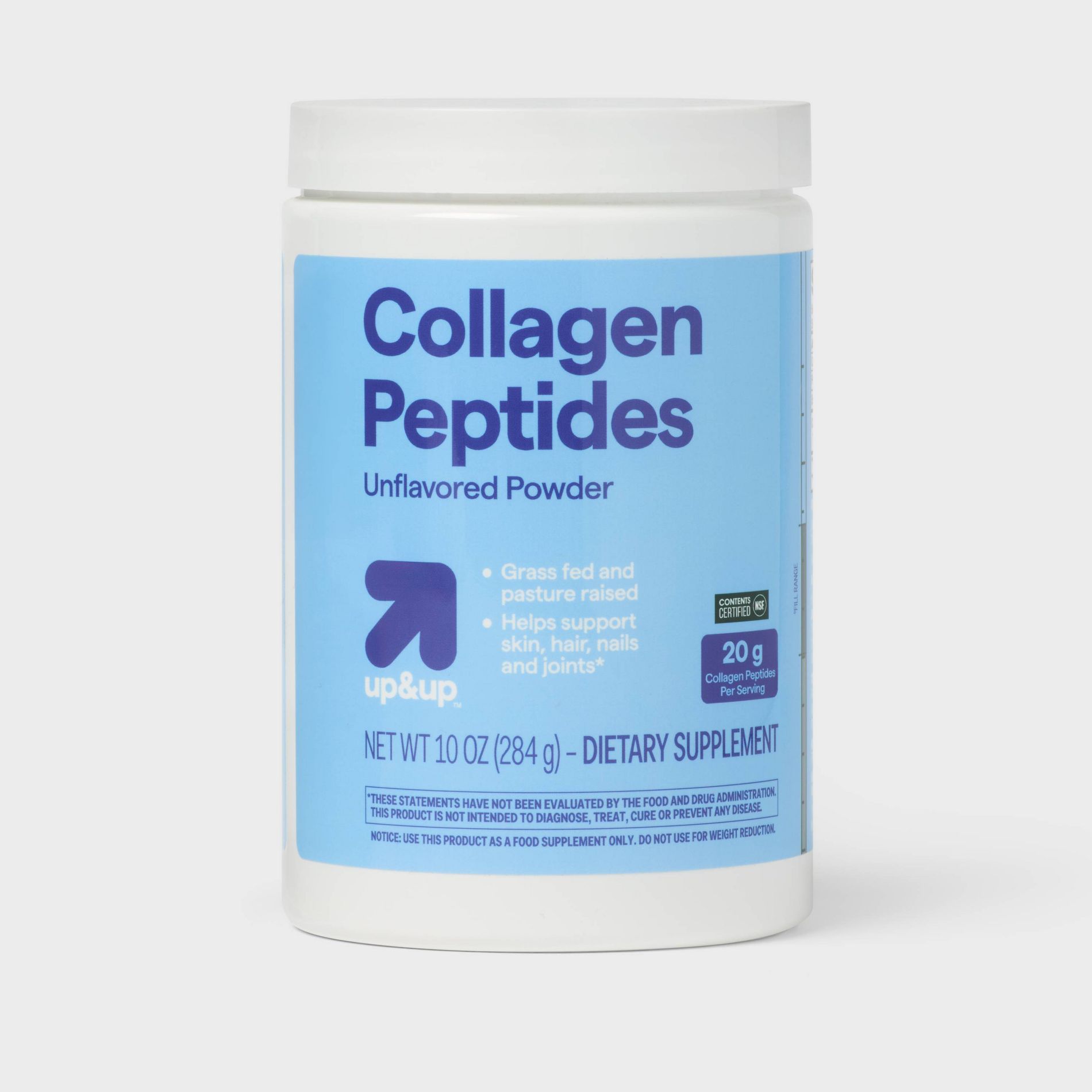 Collagen Powder - Unflavored - 10oz - up&up™: 1 Package, Powder Form, 18g Protein Per Serving