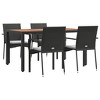 vidaXL Garden Dining Set Black PE rattan 5 Piece Set Modular - 3 of 4