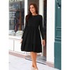 INSPIRE CHIC Women's Long Sleeve Tiered Round Neck Casual A-Line Dress - 3 of 4
