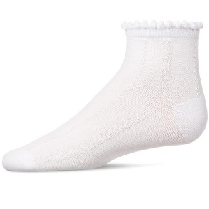Memoi Girls' Rope Stitch Anklet Socks - 1 of 4