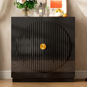 Vlsrka Sideboard with Adjustable Shelving,Black - 1 of 4