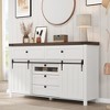 WhizMax 5 Drawers Dresser for Bedroom with Sliding Barn Doors, Wood Dresser & Chest of Drawers, Dresser Organizer for Bedroom, Living Room, White - 4 of 4