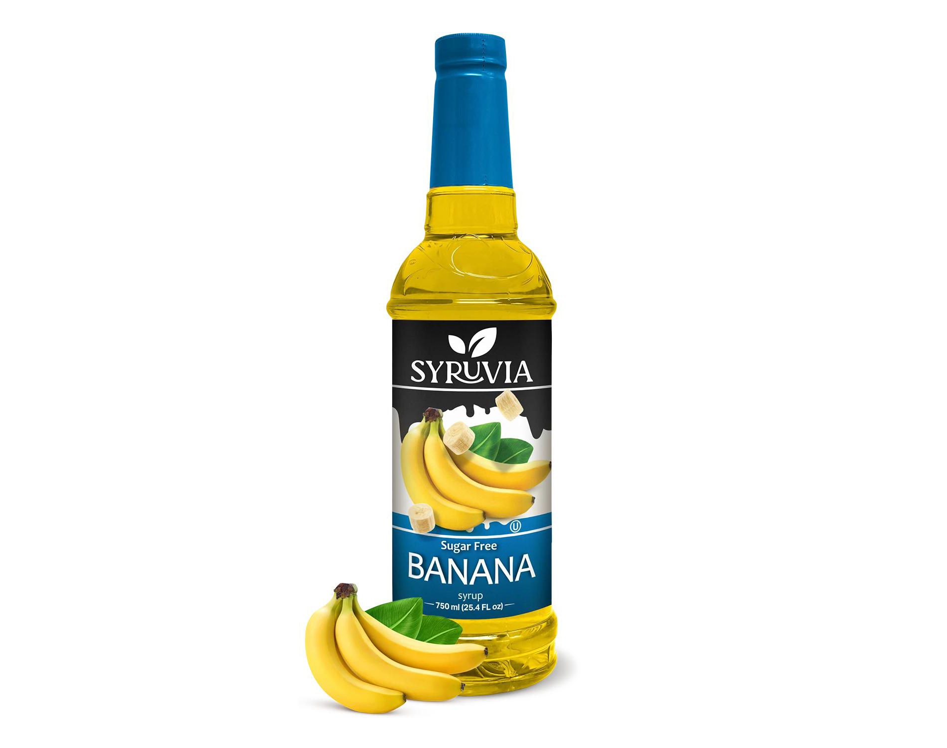 Syruvia Sugar Free Banana Syrup for Cocktails 25.4 fl oz Premium Cocktails Syrup