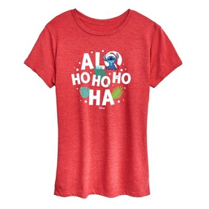 Women's - Lilo and Stitch - Alo Ho Ho Ho Ha Christmas Short Sleeve Graphic T-Shirt - 1 of 4