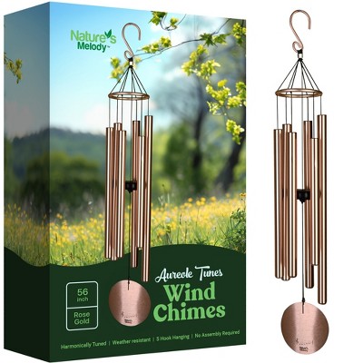 Nature's Melody Aureole Tunes Wind Chimes - 6-Tube Rustproof Aluminum Outdoor Windchime