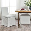 KINWELL Performance Fabric Slipcover Dining Chair Side Chair With Casters, Set of 2 - 2 of 4