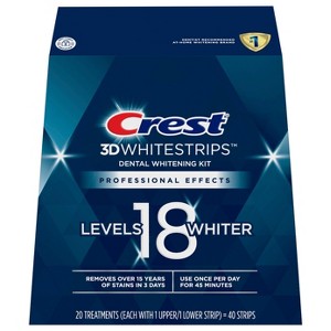 Crest 3D Whitestrips Professional Effects At-home Teeth Whitening Kit, 20 Treatments,18 Levels Whiter - 1 of 3