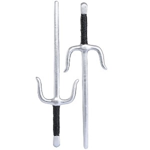 HalloweenCostumes.com    Pair of Sai Weapons, Black/Gray - 1 of 2