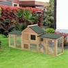 Skyzone 83" XL 2-Story Wooden Rabbit Hutch with Run, Ladder, Removable Tray & Lockable Doors for - 2 of 4