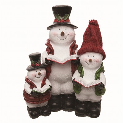 Transpac Resin Multicolored Christmas Caroling Snowman Decor : Target