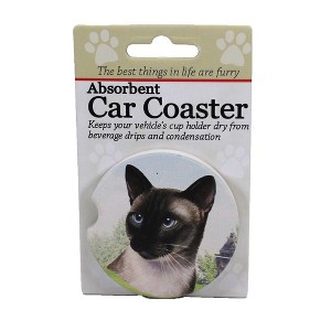 E & S Pet 2.5 Inch Siamese Cat Coaster Absorbent Coasters - 1 of 3