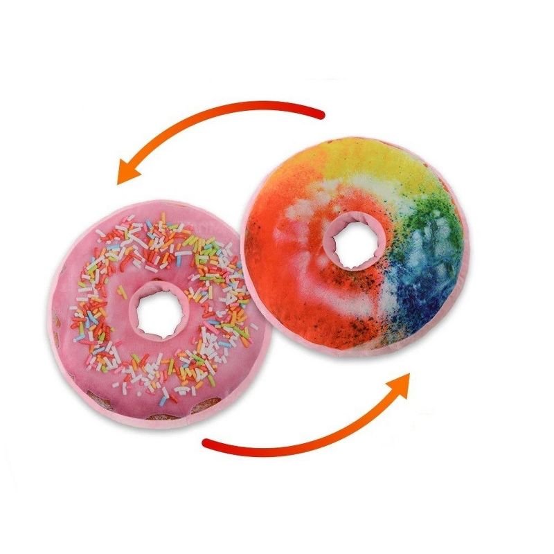 Cheer Collection Reversible Plush Donut Throw Pillow - Rainbow Icing/Rainbow Sprinkles, 2 of 11