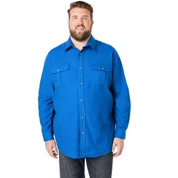 KingSize Men's Big & Tall Solid Double-Brushed Flannel Shirt