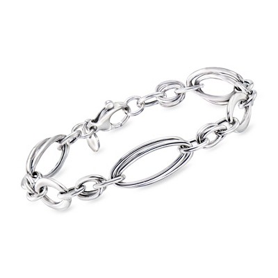 Ross-Simons Italian Sterling Silver Interlocking Oval-Link Bracelet