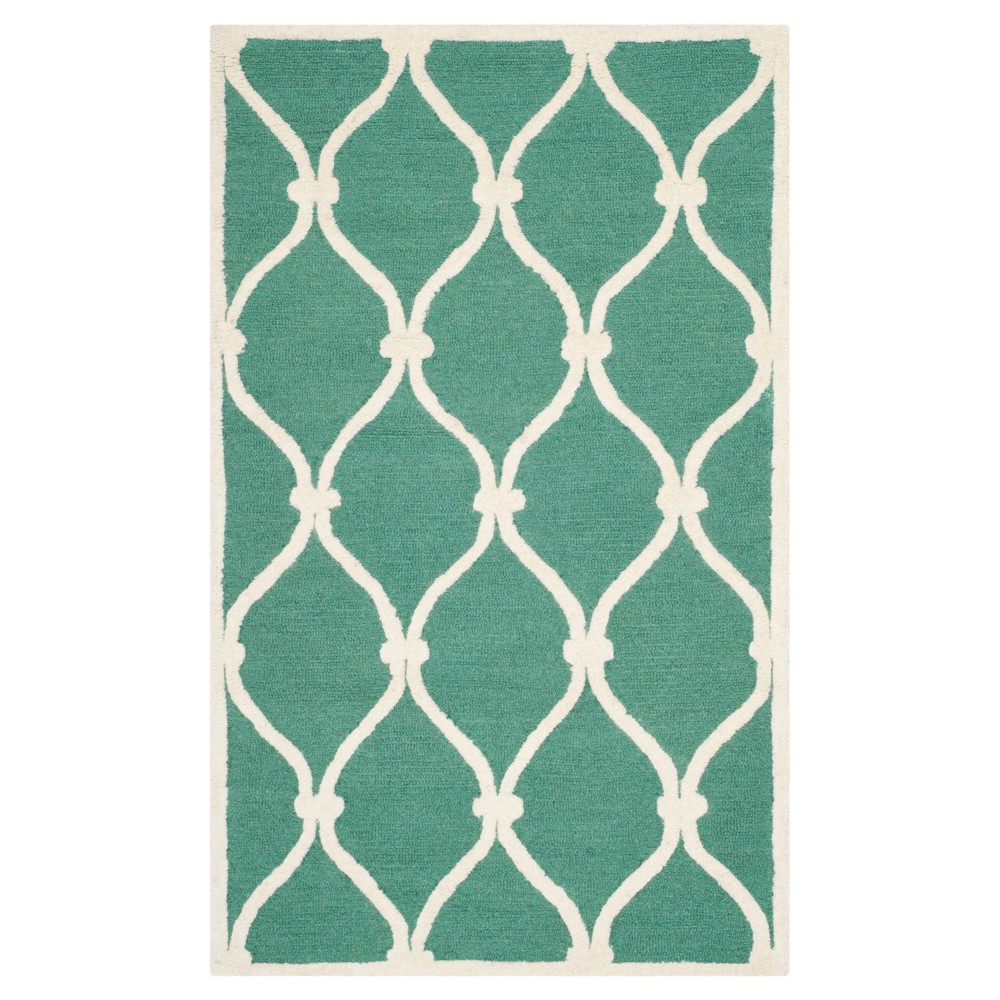 3'x5' Trellis Accent Rug Teal - Safavieh