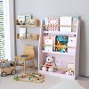 GlasFlength Decorative Bookshelf Creative and Unique Styling, Multifunctional Storage with Open Display Bookshelves, Pink,22.83”*7.08”*31.88" - 3 of 4