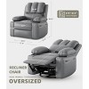 Oversized 27" Recliner Chairs with Heat and Massage - 360° Swivel Lazy Recliner Chair for Adults- Manual Rocking Chair with Cup Holder - 2 of 4