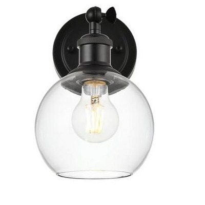 Elegant Lighting Kai 1 light Black and Clear Bath Sconce