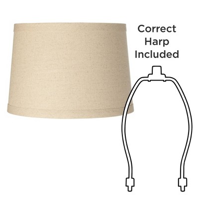 Natural Burlap Medium Drum Lamp Shade with Chrome Spider Fitting
