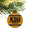 Kennesaw State KSU Stripes Mini Small Tiny Wood Christmas Tree Holiday Ornament - 3 of 4