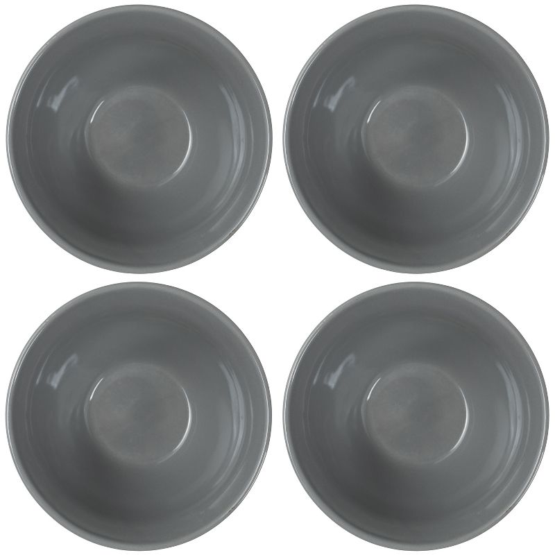 Elanze Designs Dimpled Ceramic 5.5 inch Contemporary Serving Bowls Set of 4, Charcoal Grey, 3 of 7