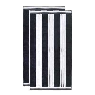 Striped Oversized Extra Large Cotton Beach Towel Set by Blue Nile Mills