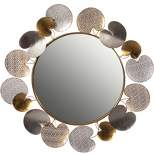 Fabulaxe 31" Accent Wall Mounted Mirror with Gold and Silver with Decorative Modern Pedal Leaf Frame