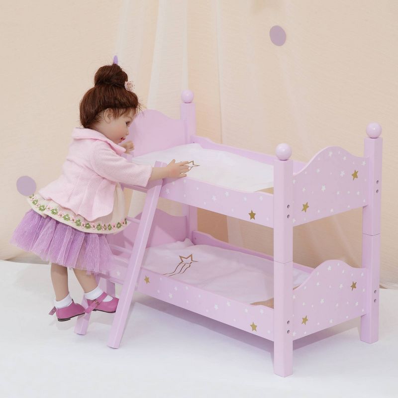 Olivia&#39;s Little World 18&#34; Doll Wooden Convertible Bunk Bed with Ladder Pink, 4 of 11
