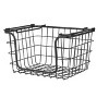 Oceanstar Metal Wire Storage Basket Black Set of 3 - 20823552