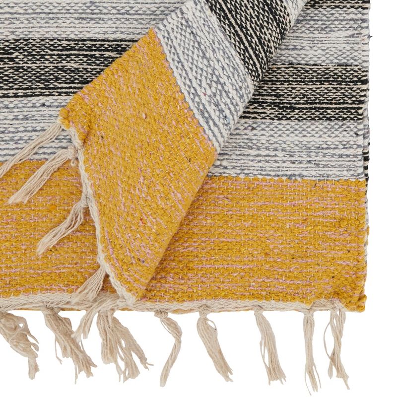 Saro Lifestyle Rustic Woven Striped Table Runner with Fringe Detail, 16"x72", Multicolored, 2 of 4