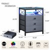 Fredees Nightstand with Charging Station, Suitable for Bedroom, Easy to Assemble - 2 of 4