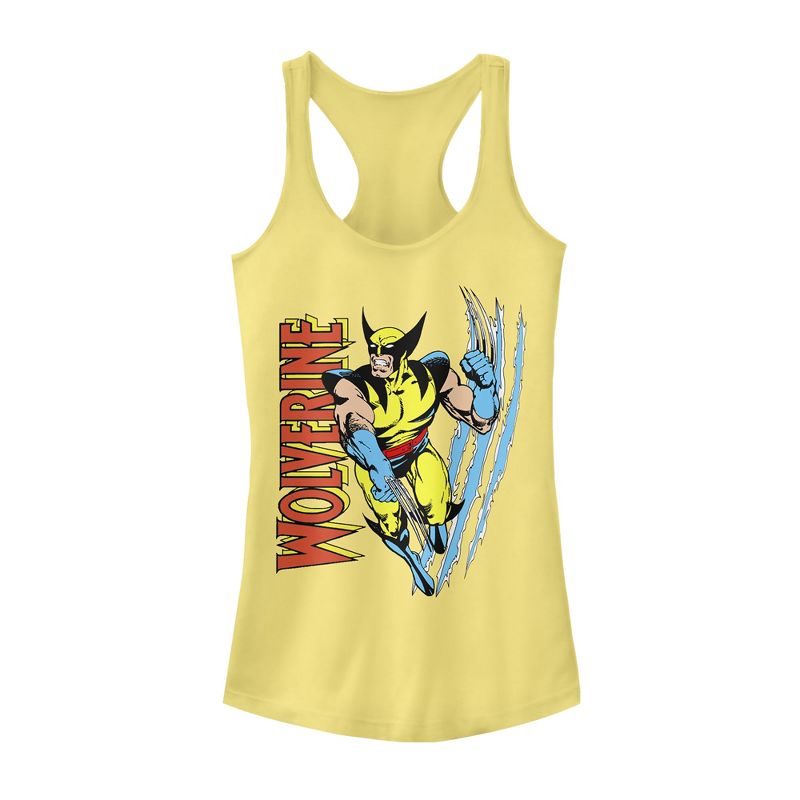 Juniors Womens Marvel X-Men Wolverine Slash Racerback Tank Top, 1 of 4