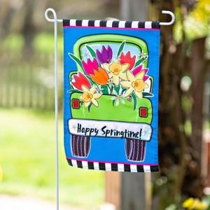 Evergreen Springtime Truck Garden Applique Flag 12.5 x 18 Inches Indoor Outdoor Decor - 1 of 4
