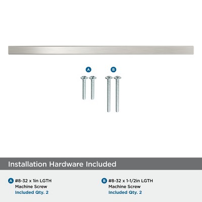 Satin Nickel Brushed Bar Cabinet Pull with Mounting Hardware