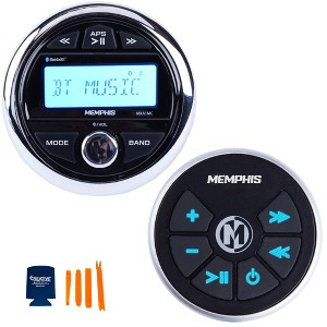 Memphis Audio - MXA1MCR Gauge Style BlueTooth Marine Media and 1 MXA1MC 25' Wired Marine Remote - 1 of 4