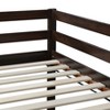 PAGED Rubber Wood Twin Size Loft Bed, Modern Low Bed Frame with Ladder and Guardrail, Bunk Bed for Boy and Girl - 3 of 4