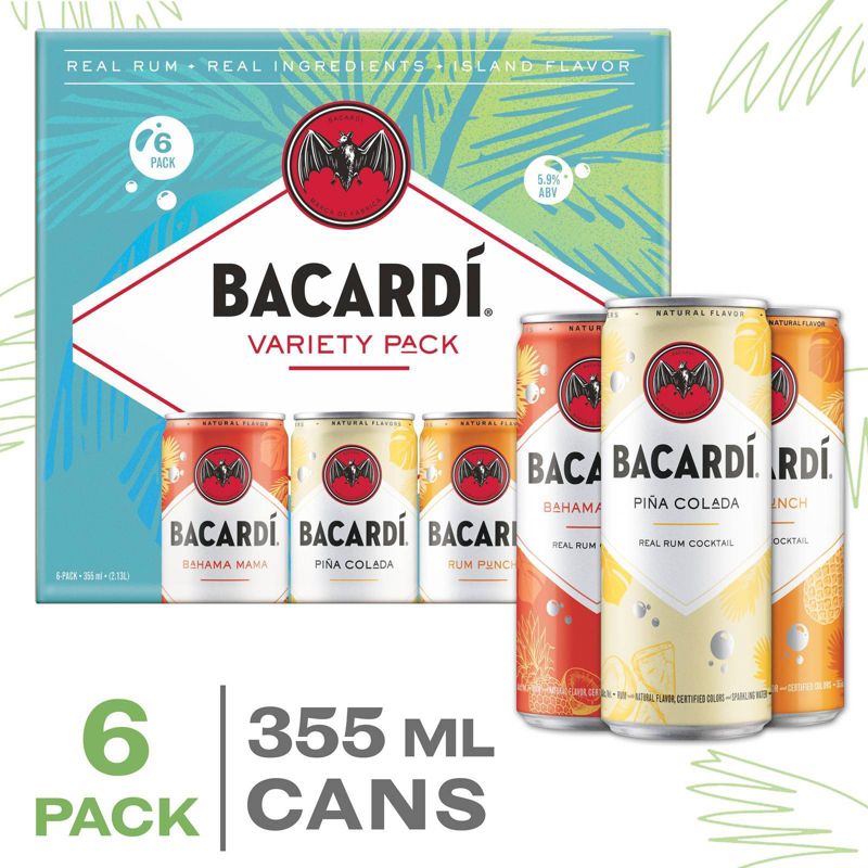 Bacardi Real Rum Cocktail Variety Pack - 6pk/355ml Cans, 1 of 9