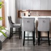 INFURNIC Counter and Bar Stools Velvet Tufted Barstools with Nailhead Trim for Home Lounge, Gray, 23.6"*19.5"*40.7" - 4 of 4