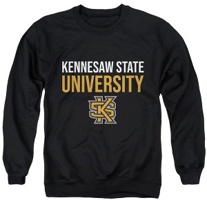 Kennesaw State University Official Stacked Adult Crewneck Sweatshirt, Black - 1 of 4