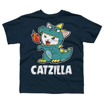 Boy's Design By Humans Catzilla Halloween Costume Dragon Monster Kitten Cats Lover By lenxeemyeu T-Shirt